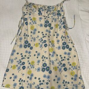 Zara Cream and Blue Floral Dress